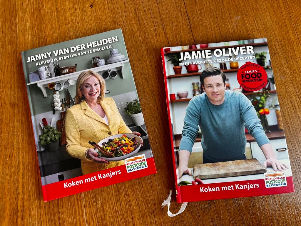 Koken met kanjers (Janny van der Heijden & Jamie Oliver), Boeken, Kookboeken, Ophalen of Verzenden, Zo goed als nieuw, Overige gebieden