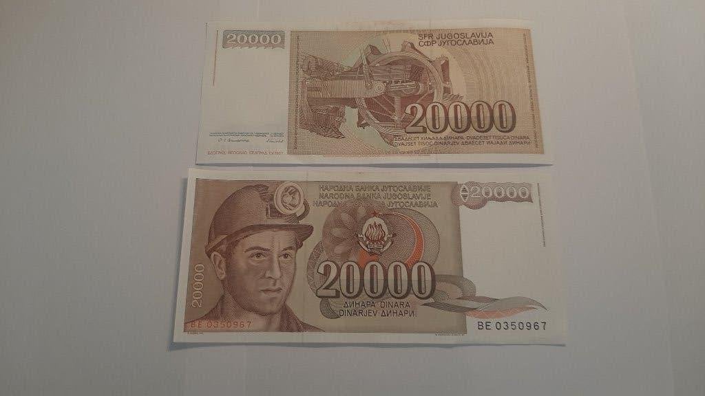 twee punt gave bankbiljetten Joegoslavie, Ophalen of Verzenden, Joegoslavië, Setje