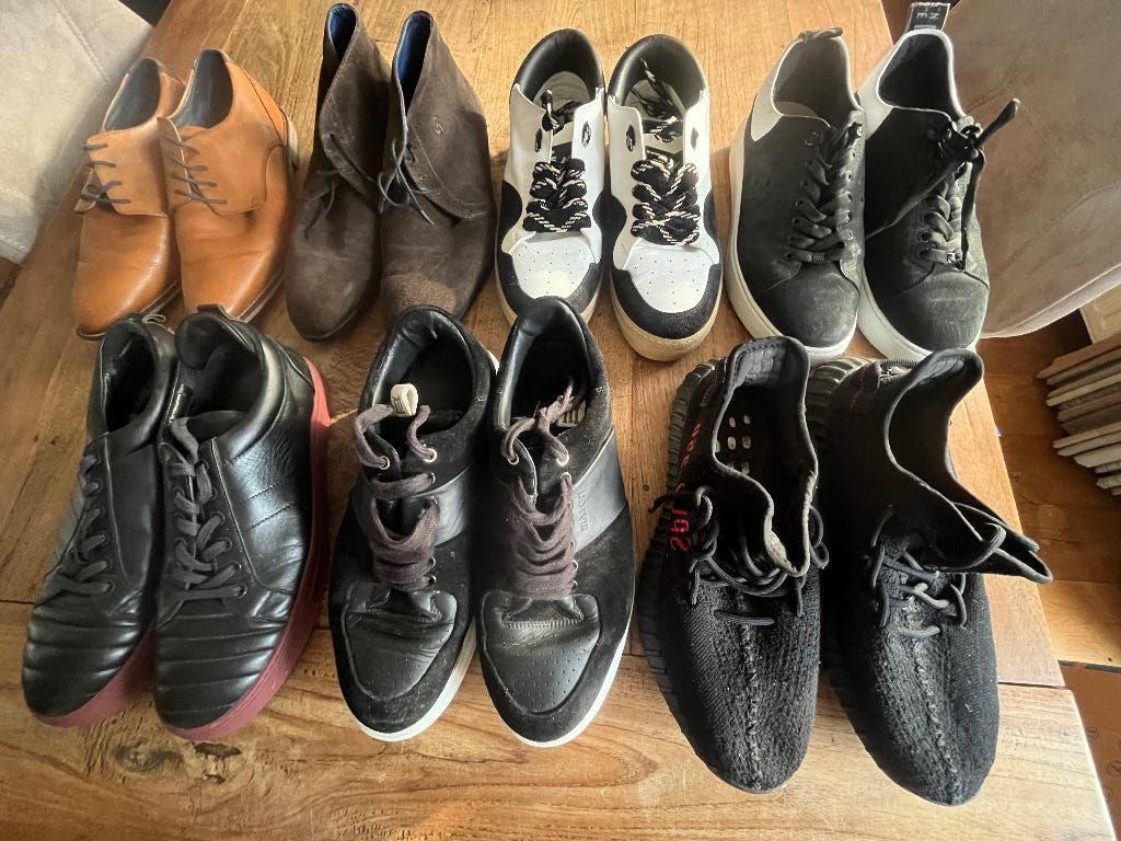 7 paar herenschoenen mt 43, Kleding | Heren, Schoenen, Gedragen, Sneakers of Gympen, Zwart, Ophalen of Verzenden