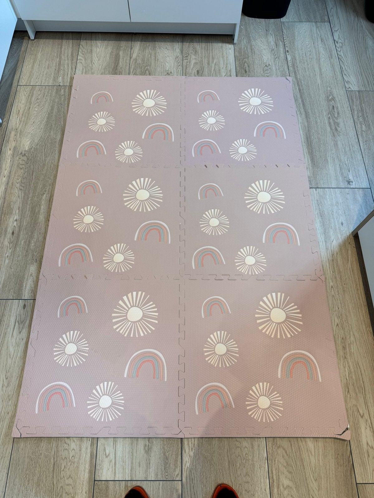 Speelkleed Foam Mat Roze met Regenboog en Zon Design, Ophalen of Verzenden, Zo goed als nieuw, Speelkleed