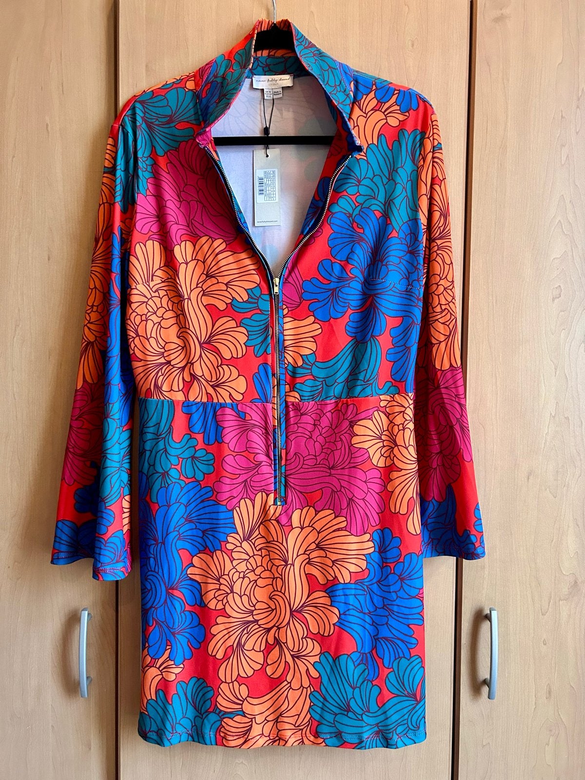 Never Fully Dressed Retro Abstract Bloemen Mini Jurk, Kleding | Dames, Overige kleuren, Maat 42/44 (L), Nieuw, Ophalen of Verzenden