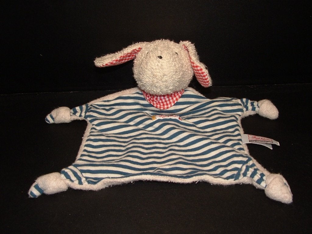 SIGIKID KONIJN KNUFFELDOEKJE BADSTOF WIT MET TRICOT, Verzenden, Nieuw, Overige typen