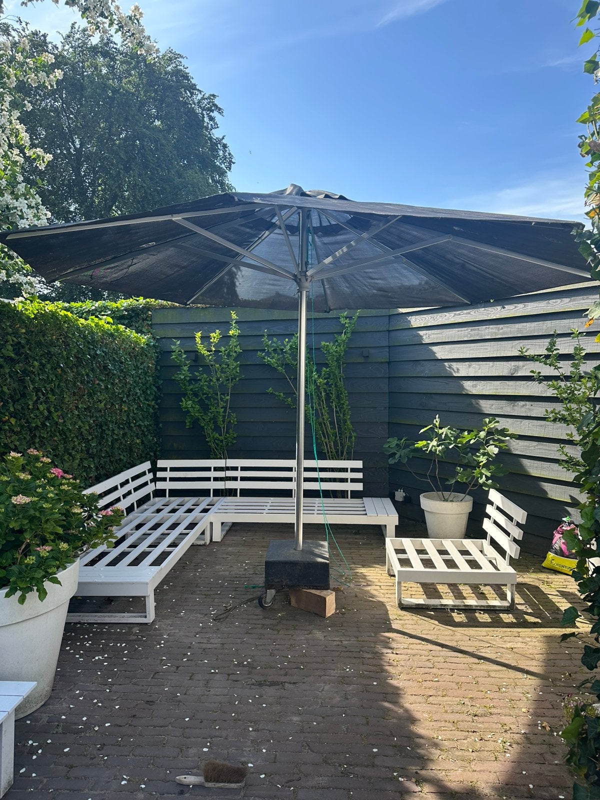 Degelijke kwaliteit parasol, Ophalen, Gebruikt, 3 tot 4 meter, Stokparasol