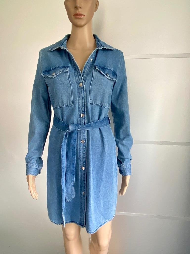 i662 spijkerjurk jurk maat 36=S jeans lang jasje blazer, Kleding | Dames, Blauw, Ophalen of Verzenden, Zo goed als nieuw, Maat 36 (S)