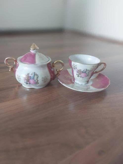 Oude schotel, kopje, suikerpot=3,50euro, Ophalen of Verzenden