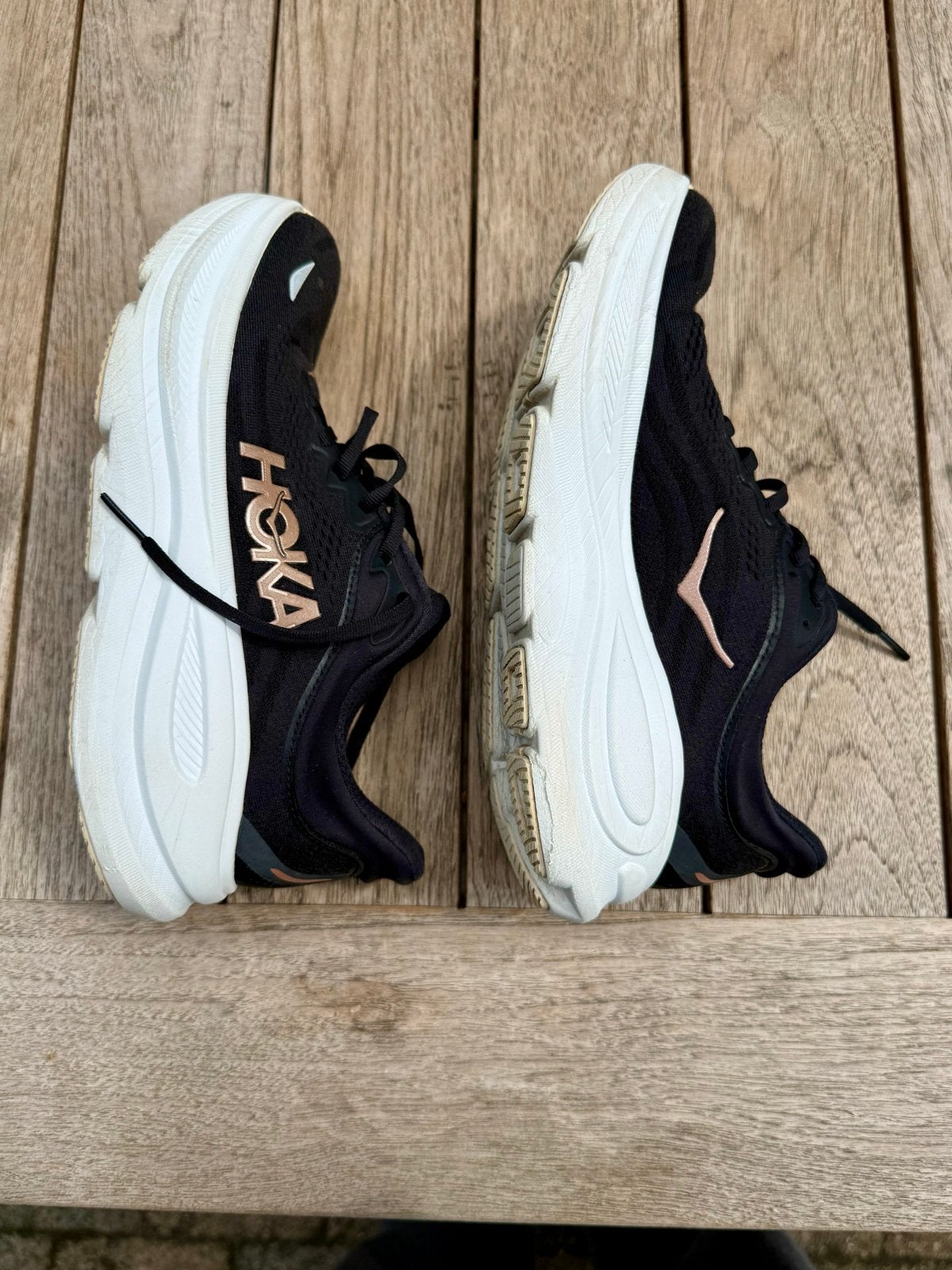 Hoka Bondi 9 Hardloopschoenen - Zwart/Wit, Maat 40 2/3, Ophalen of Verzenden, Gedragen, Sportschoenen, Zwart
