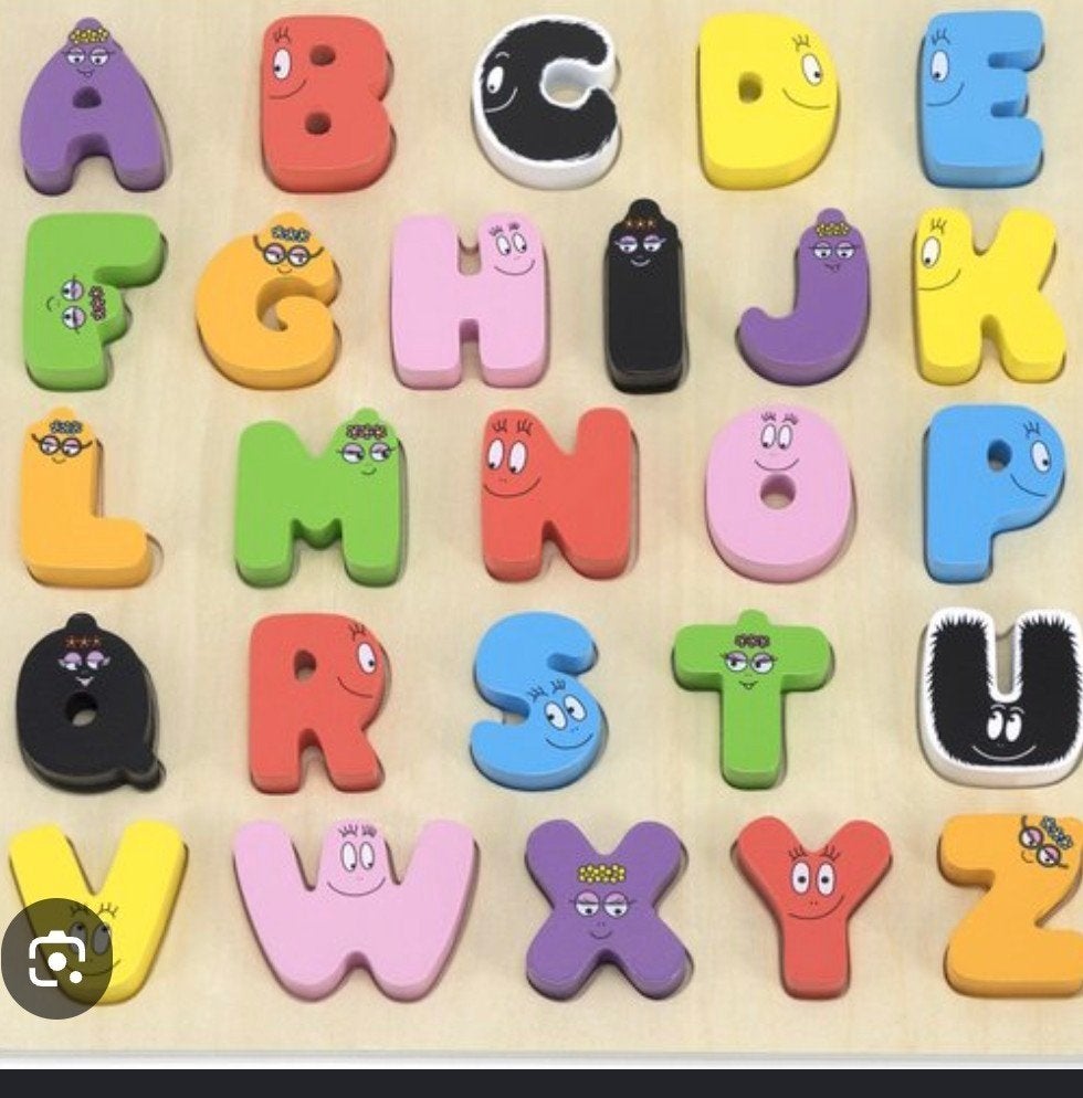 Houten Alfabet Puzzel Barbapapa nieuw in doos!, Ophalen of Verzenden, Nieuw, Puzzelen