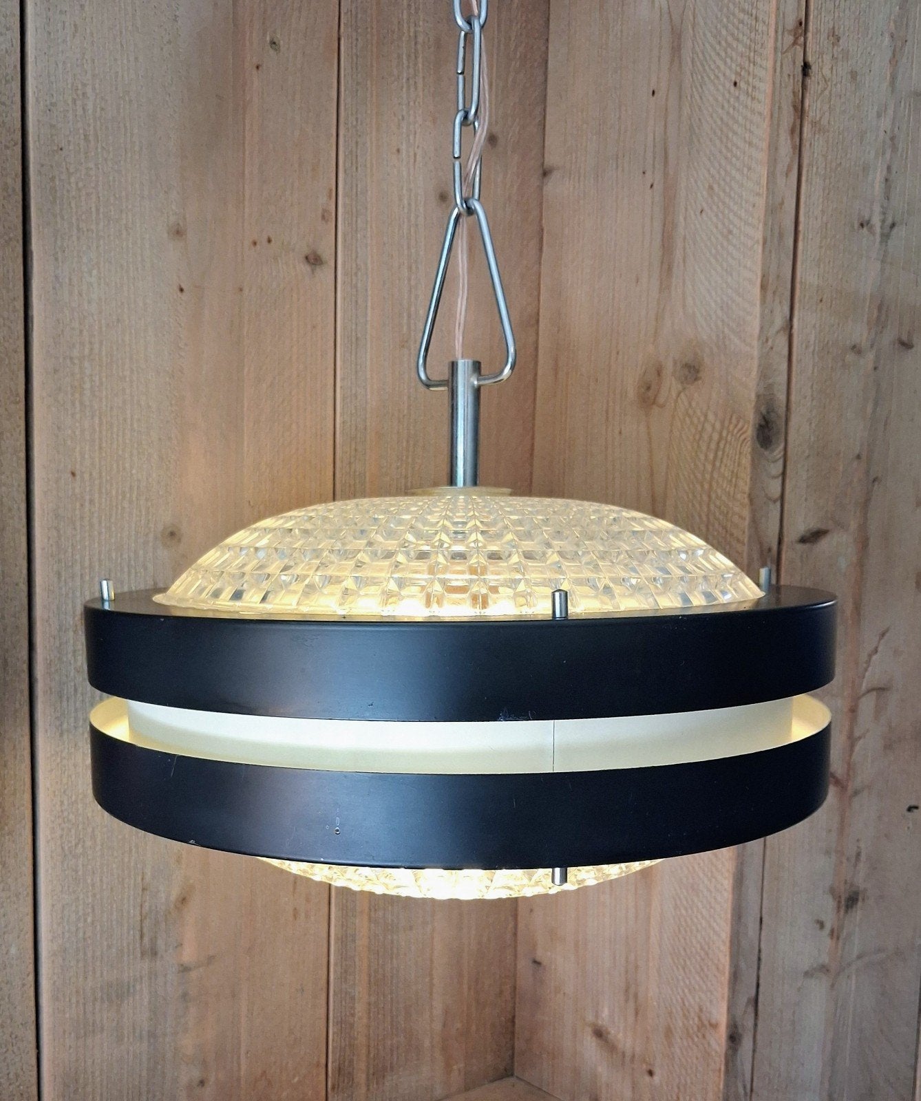 Vintage Raak Amsterdam UFO Plafondlamp space age Jaren 60, Ophalen of Verzenden, Glas