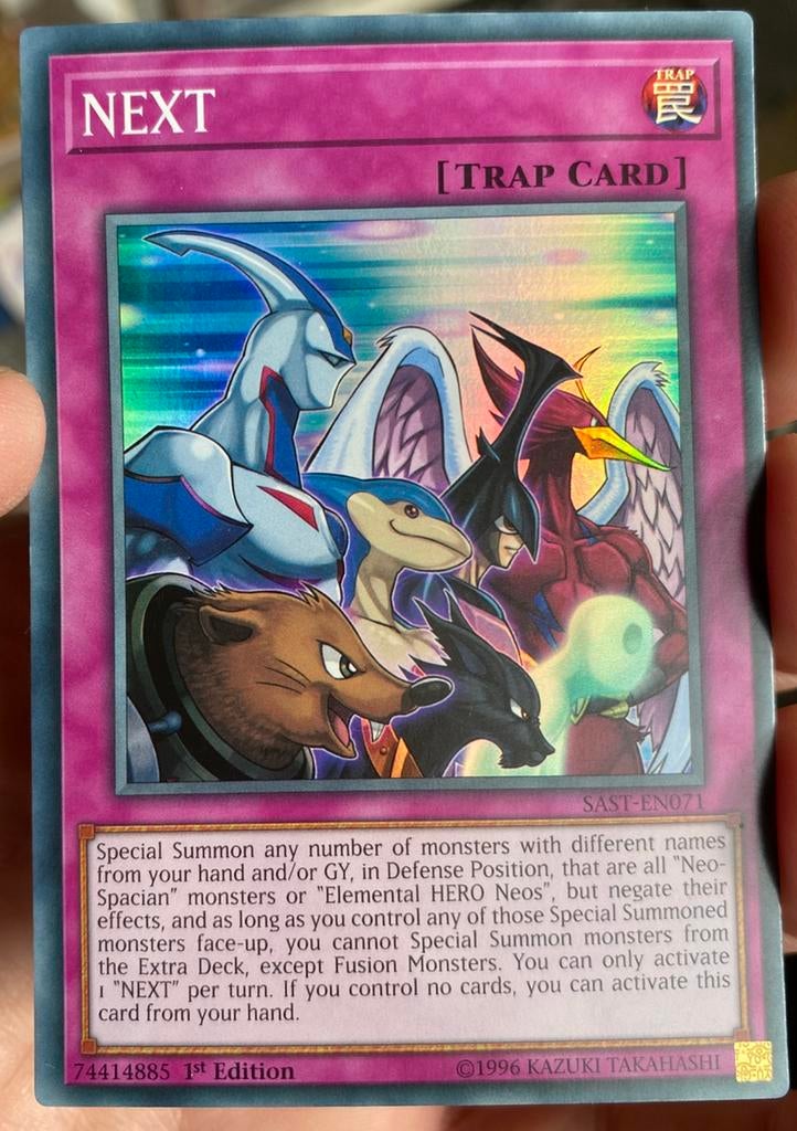 Yu-Gi-Oh! Next SAST 1st Edition !, Ophalen of Verzenden, Zo goed als nieuw, Losse kaart, Foil
