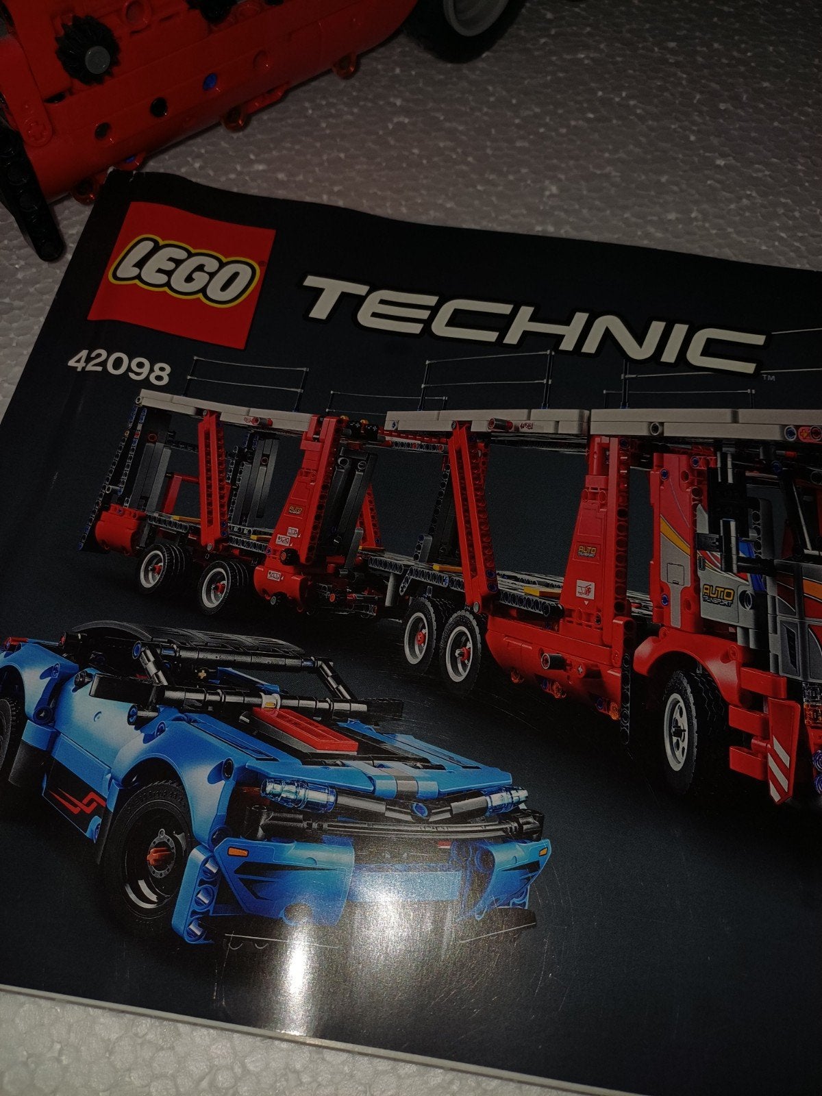 Lego Technic 42098 Autotransporter met Chevrolet Corvette, Ophalen, Lego, Inclusief instructies, Zo goed als nieuw