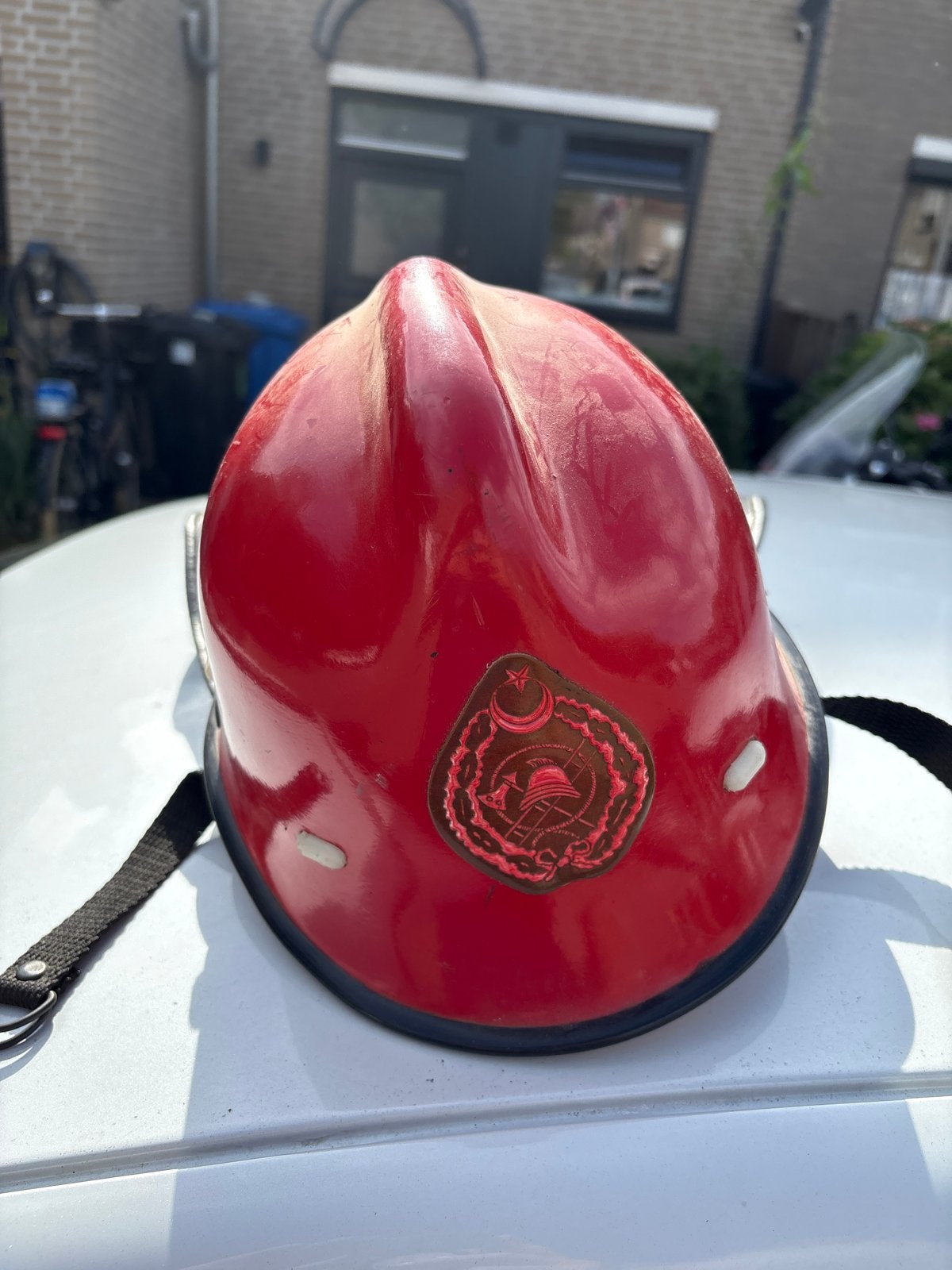 Turkse Brandweerhelm - Vintage Collectie, Ophalen of Verzenden, Gebruikt