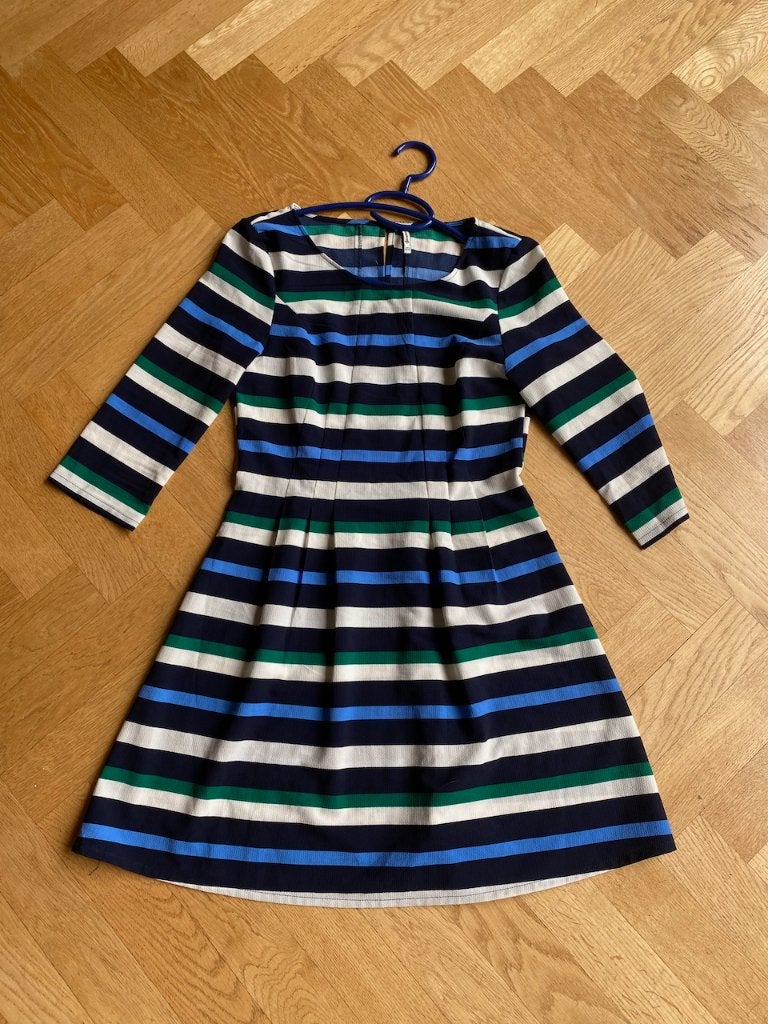 Gestreepte jurk van Stradivarius maat S, Blauw, Ophalen of Verzenden, Zo goed als nieuw, Maat 36 (S)