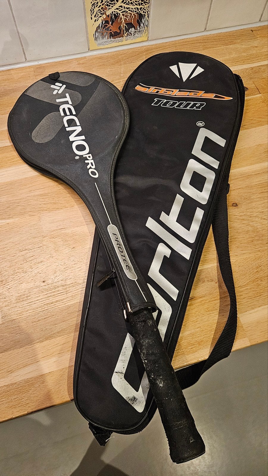 Badminton rackets:TecnoPro Protec 350 & Carlton Vapour Trail, Sport en Fitness, Ophalen, Gebruikt, Racket(s)