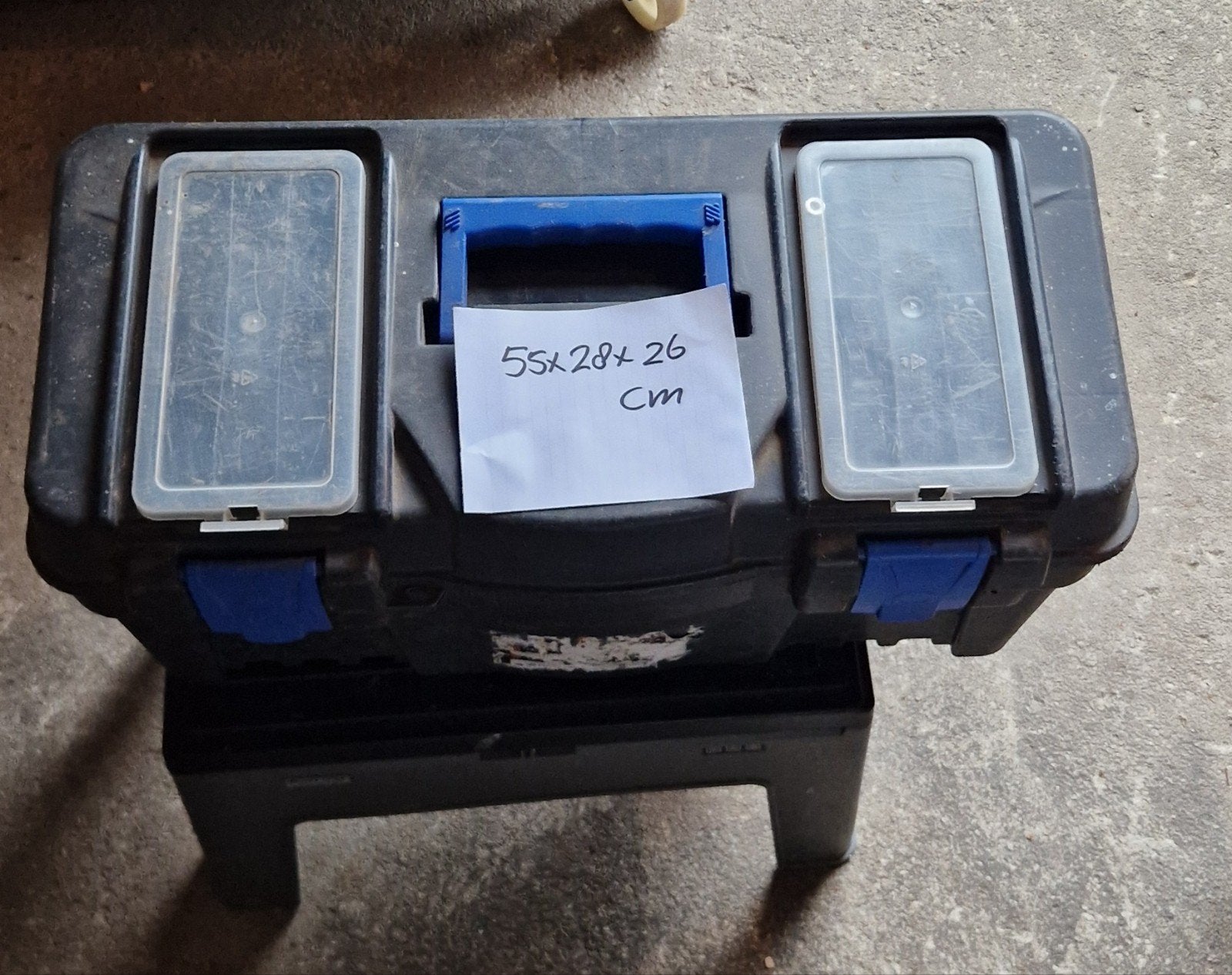 Grote zwarte gereedschapskist, Ophalen of Verzenden, Gebruikt