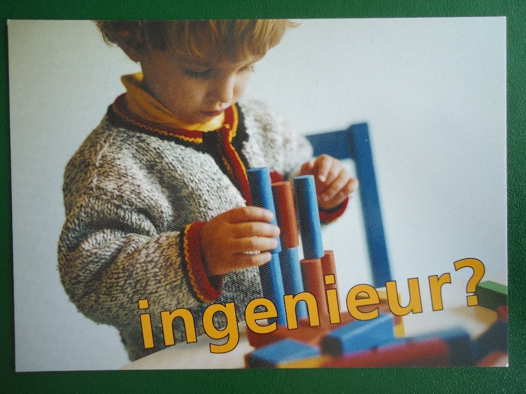 (155) Kinderkaart: Met de blokken bouwen, Verzenden, 1980 tot heden, Ongelopen, Kinderen
