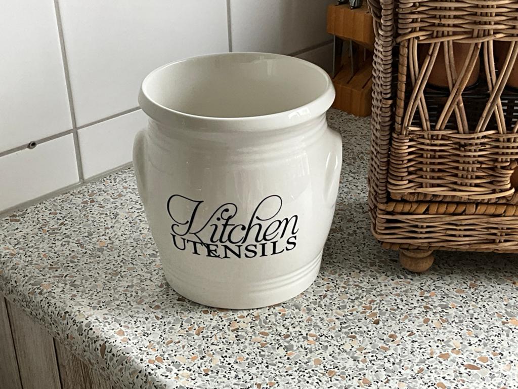 Rivièra Maison Kitchen Utensils Pot - Keukengerei Houder, Ophalen of Verzenden, Steen/keramiek, Wit, Riviera Maison