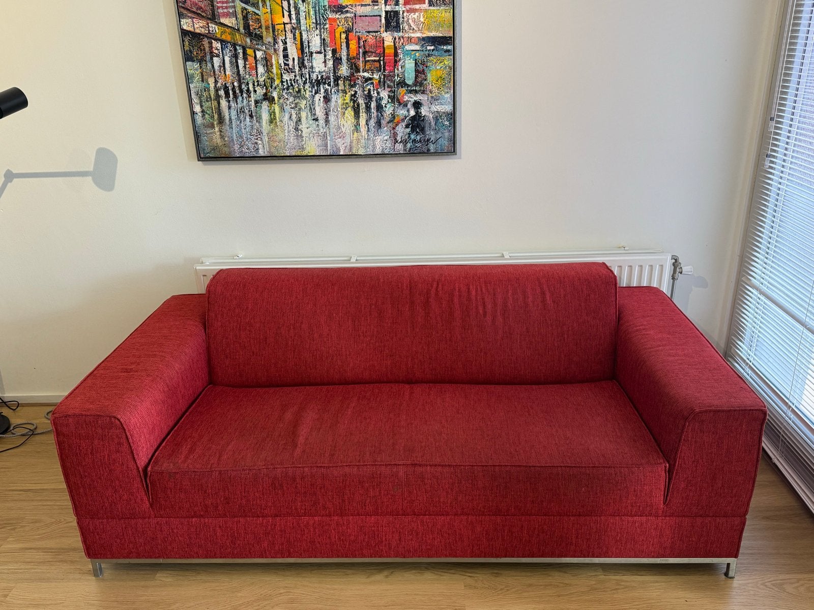 Comfortabele rode bank van Eijerkamp - 200x90 cm, Ophalen, Gebruikt, Driepersoons, 75 tot 100 cm