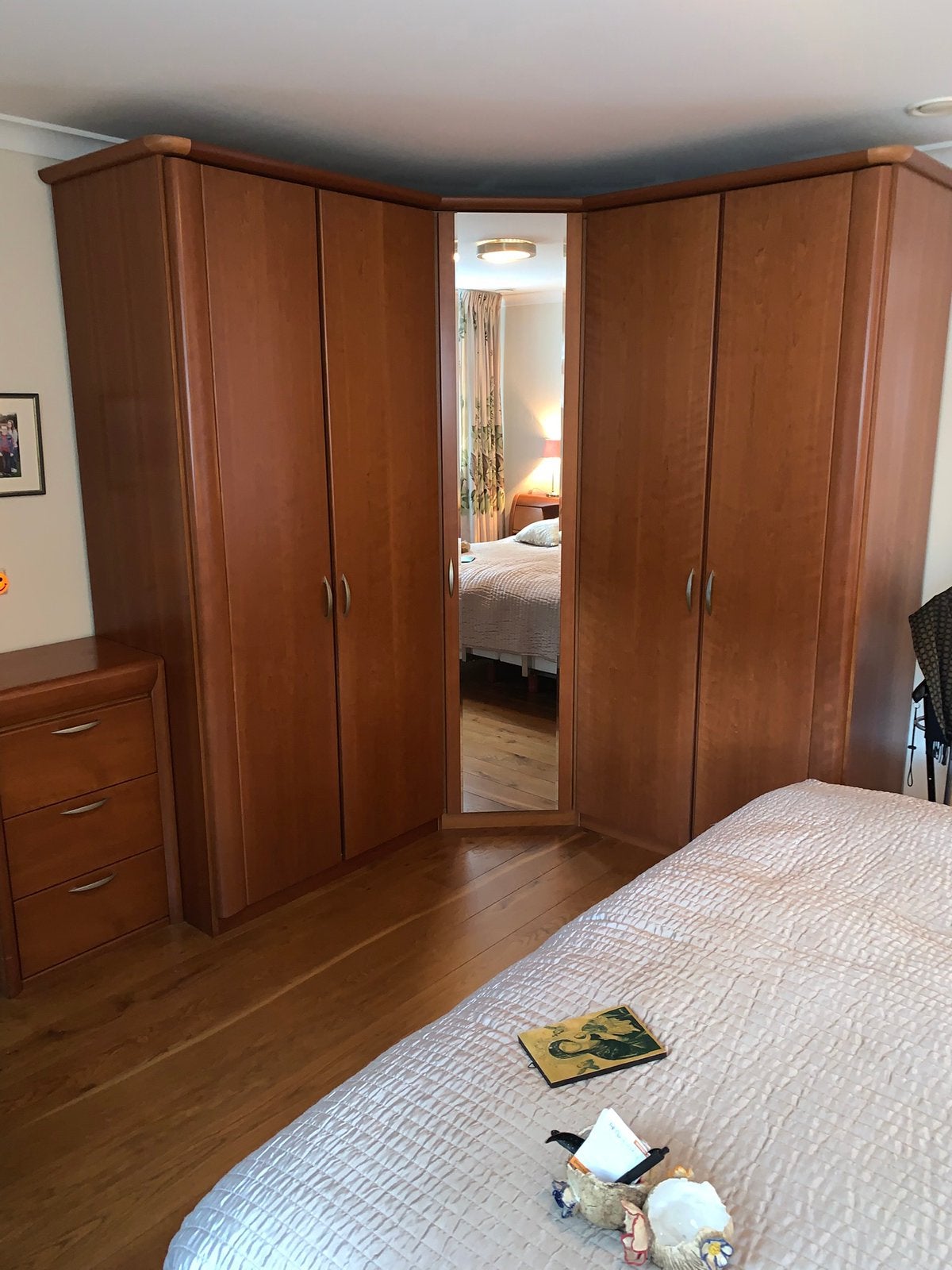Slaapkamermeubel, kast en bed ombouw met nachtkastjes, Ophalen, Gebruikt, Tweepersoons, Strak klassiek
