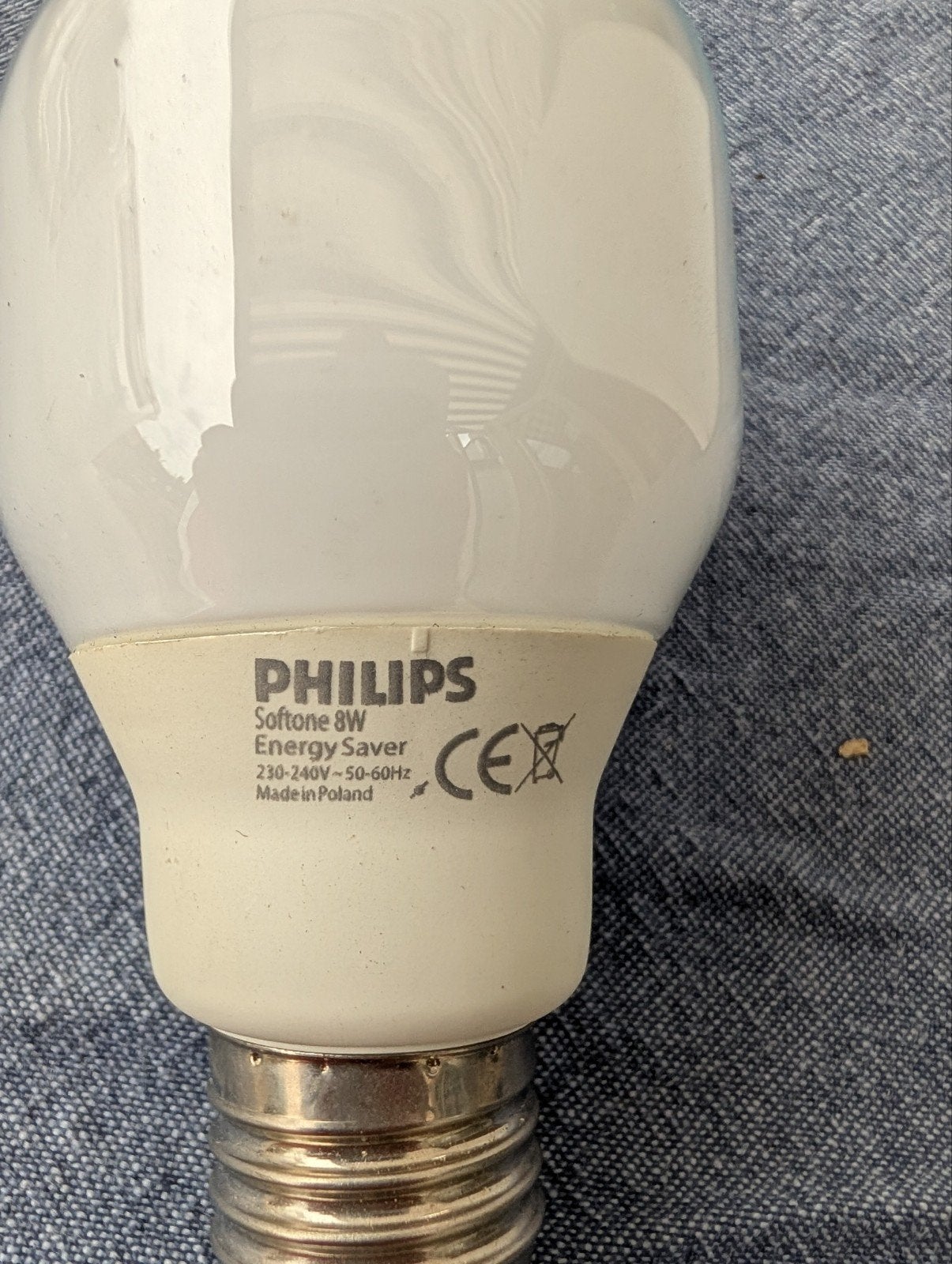 Philips Softone 8W Energy Saver Spaarlamp E27, Ophalen of Verzenden, Gebruikt, E27 (groot), Led-lamp