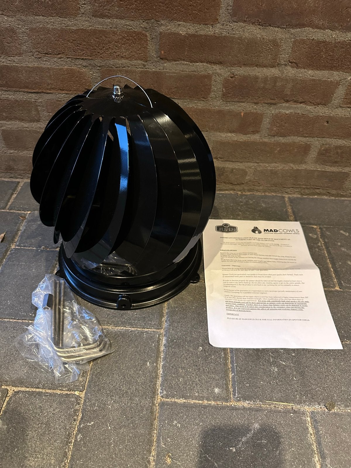 Nieuwe Ventura Spinner RVS Zwart - Schoorsteenkap 80-250mm, Ophalen, Nieuw, Afzuiger