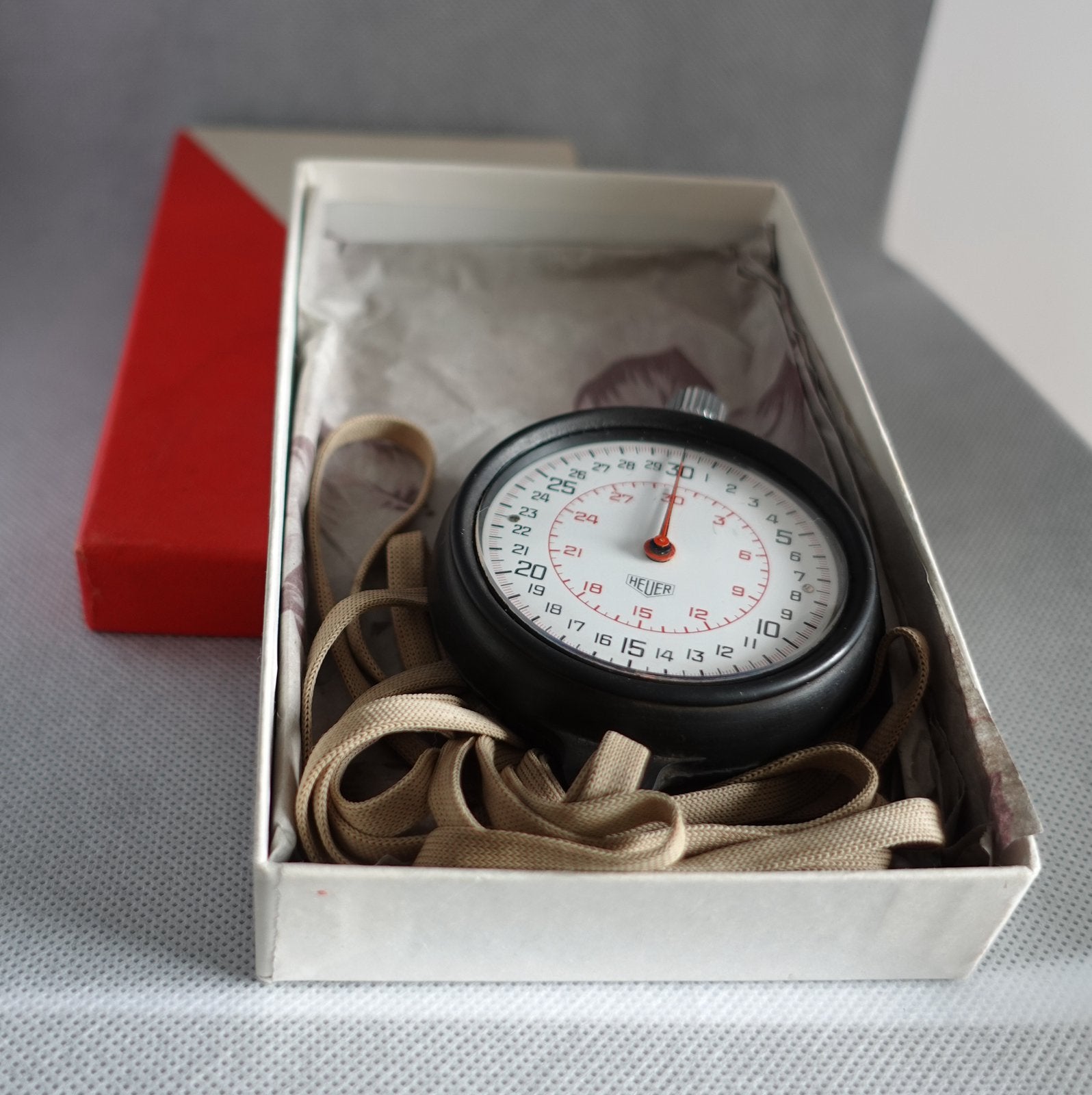 Heuer stopwatch in doos, Ophalen of Verzenden