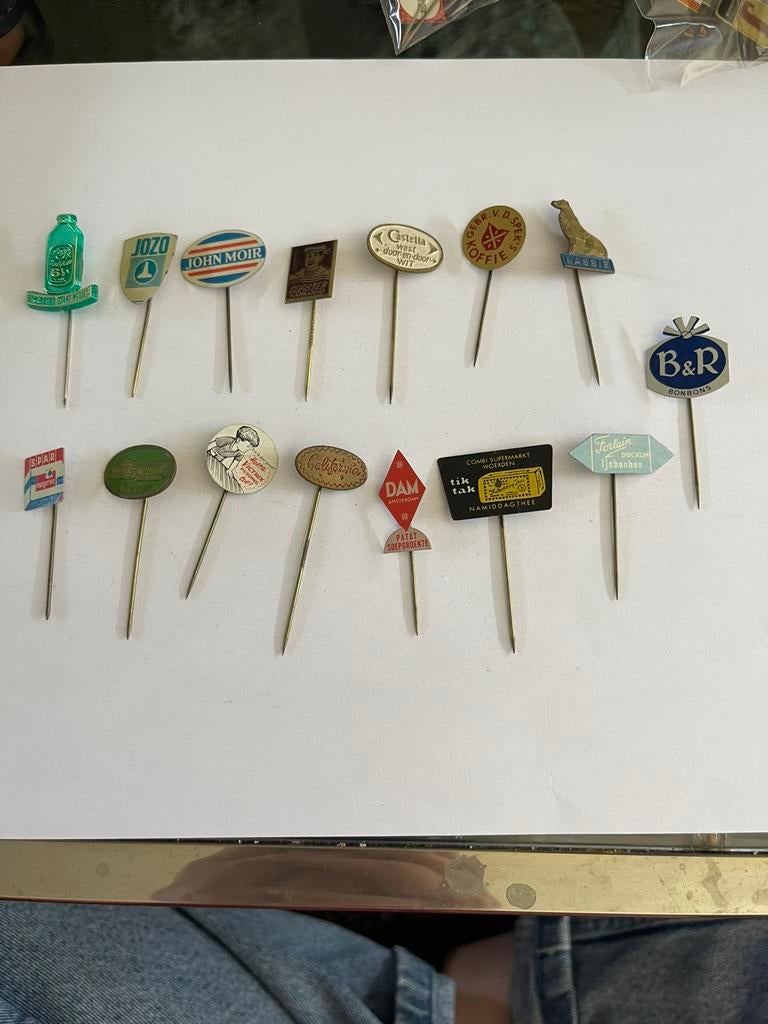 Vintage jaren ‘60 speldjes set 24, Verzamelen, Ophalen of Verzenden, Zo goed als nieuw, Overige onderwerpen