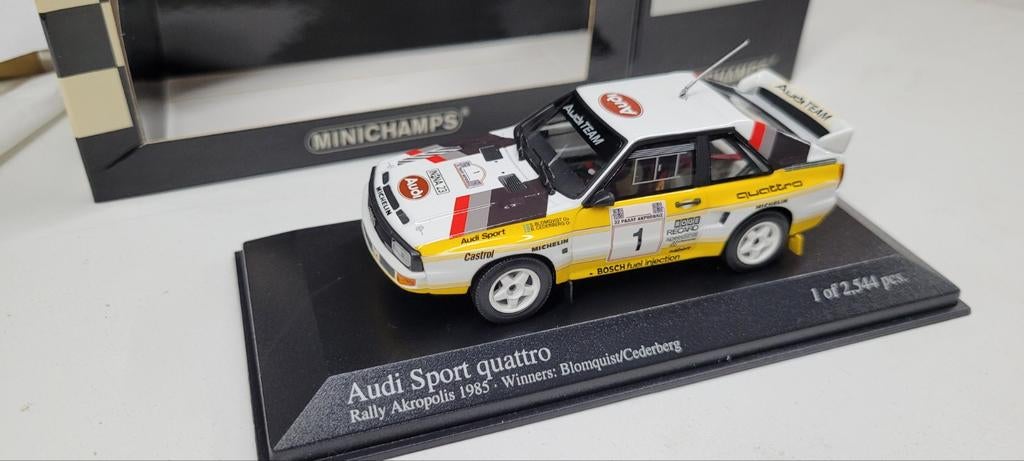 Minichamps Audi Sport Quattro Rally Akropolis 1985, Hobby en Vrije tijd, Modelauto's | 1:43, Ophalen of Verzenden, Zo goed als nieuw