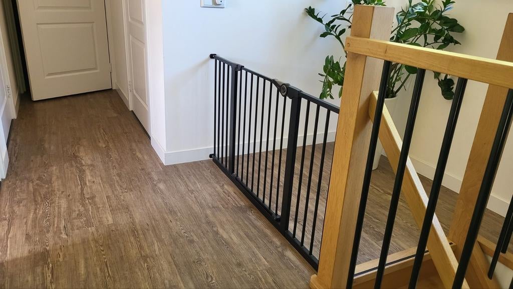 Noma easy fit gate + 2 verlengstukken, Ophalen, Zo goed als nieuw, Metaal of IJzer, 115 cm of meer