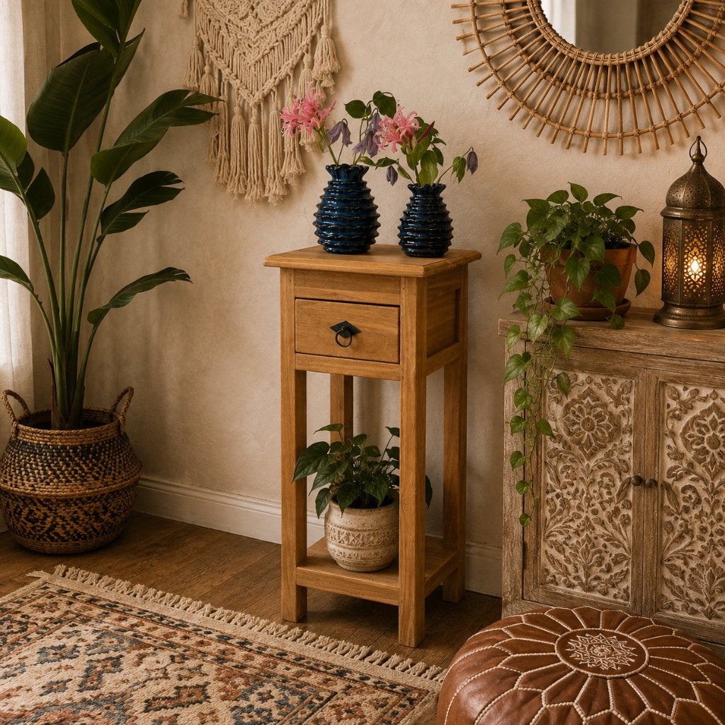 ladekastje - 30 x 30 cm - massief teak - Gratis bezorgd, TTM Wonen, Meubels – (Perzische) Tapijten en Woonaccessoires, Minder dan 50 cm