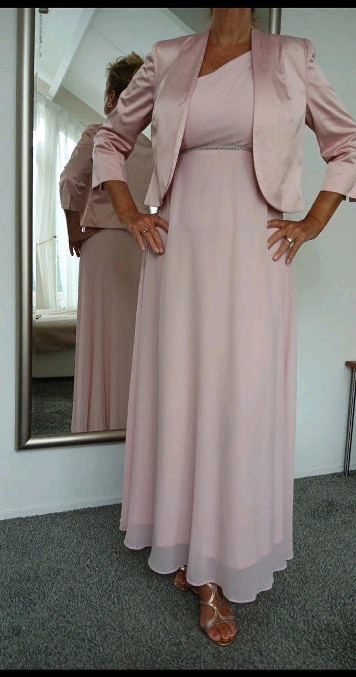 Elegante Roze Galajurk met Bolero - Maat L, Kleding | Dames, Gelegenheidskleding, Galajurk, Maat 42/44 (L), Nieuw, Ophalen of Verzenden
