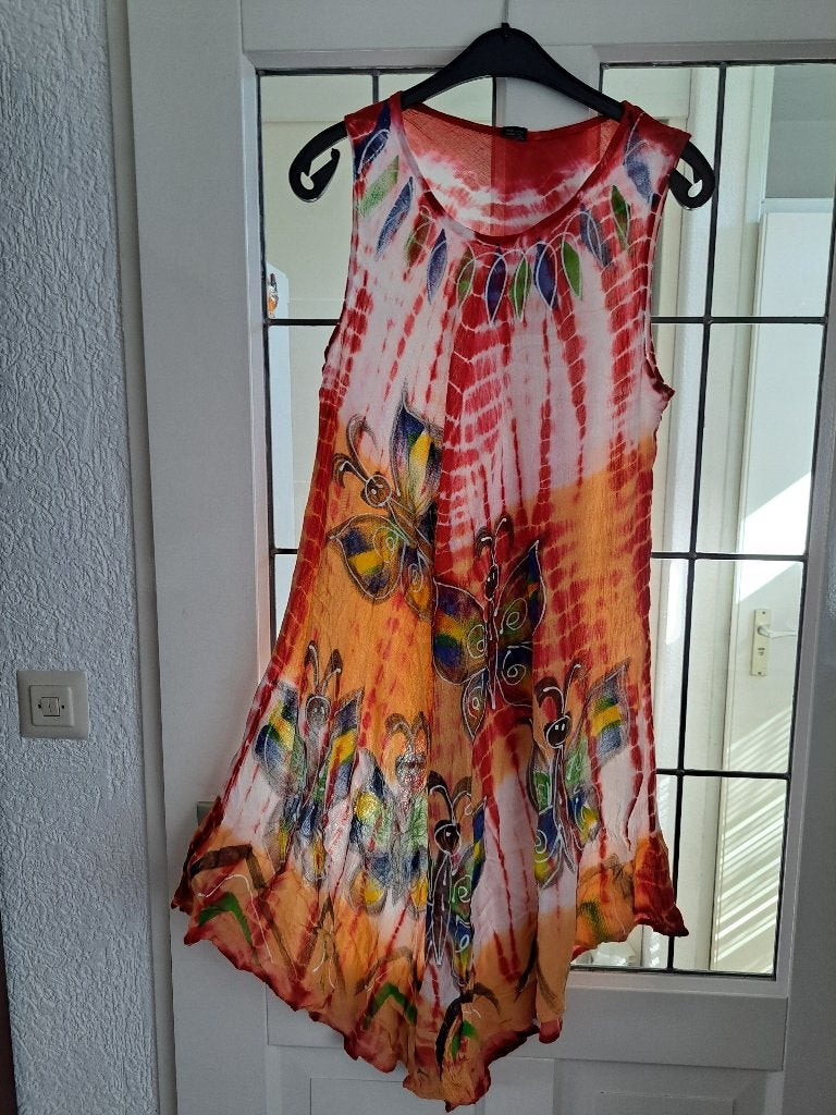 NIEUWE LEUKE ZOMERSE KLEUREN ZOMER JURK MAAT 50, Kleding | Dames, Grote Maten, Ophalen of Verzenden, Zo goed als nieuw, Oranje