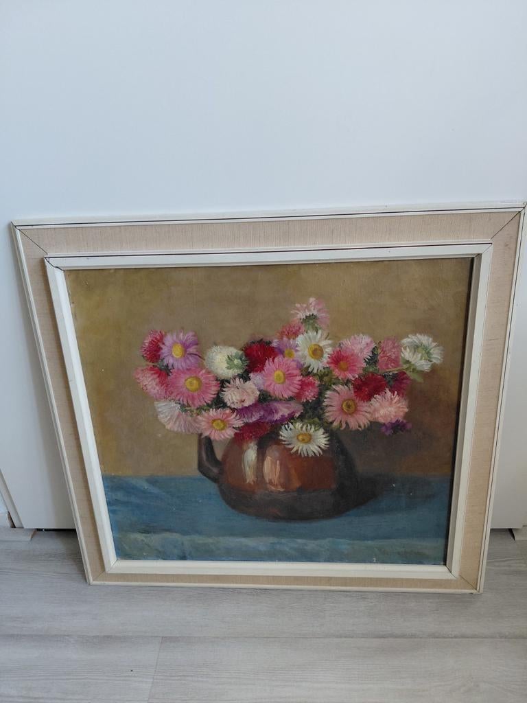 Oud Olieverf schilderij stilleven bloemen sophie aronson, Ophalen