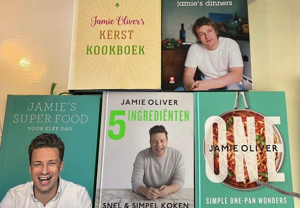 Jamie Oliver Kookboeken - 5 stuks, Ophalen, Voorgerechten en Soepen, Zo goed als nieuw, Europa