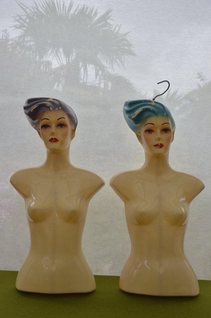2 Vintage etalagepoppen bustes / Fashino mannequin jaren 80, Ophalen of Verzenden, Overige typen