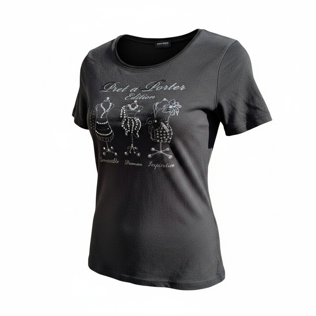 Gerry Weber zwart shirt met applicatie. Maat 38, Maat 38/40 (M), Zwart, Ophalen of Verzenden, Zo goed als nieuw