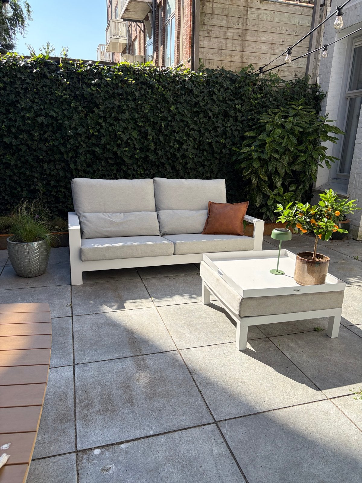 Kees Smit Bellagio loungebank met hockertafel, Tuin en Terras, Ophalen, 3 zitplaatsen, Aluminium, Zo goed als nieuw