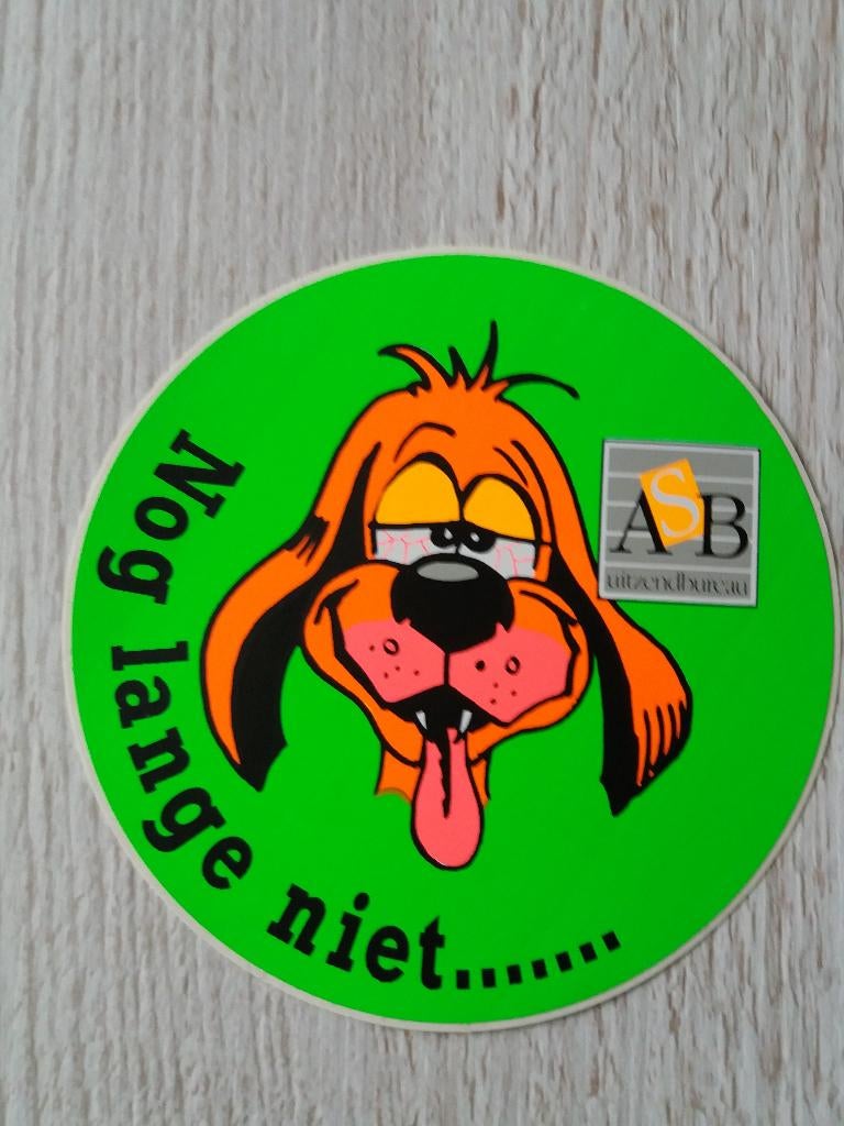 sticker Nog lange niet.... ASB uitzendbureau, Verzamelen, Stickers, Ophalen of Verzenden, Zo goed als nieuw, Bedrijf of Vereniging