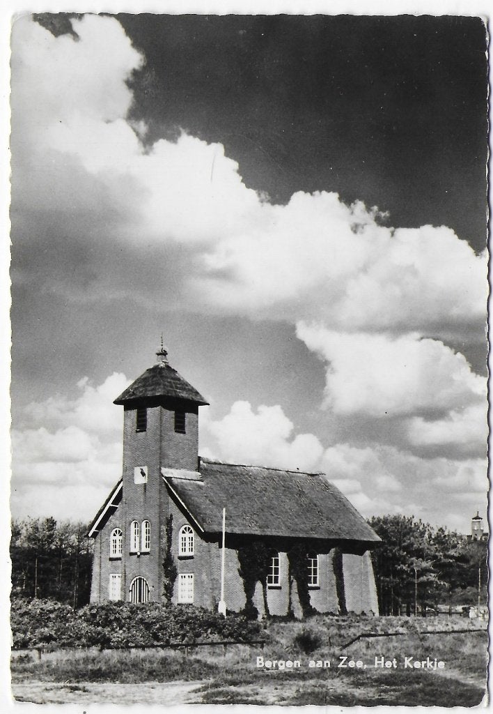 Bergen aan zee Het Kerkje Ongelopen Ansichtkaart (B8346), Ophalen of Verzenden, 1920 tot 1940, Ongelopen, Noord-Holland