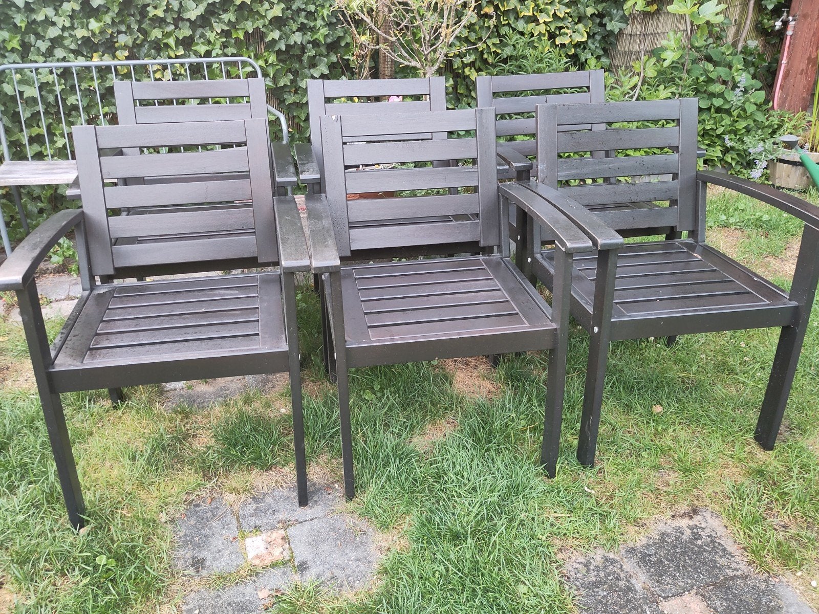 IKEA Klöven tuinstoelen, 6 stoelen, Ophalen of Verzenden, Gebruikt, Hout