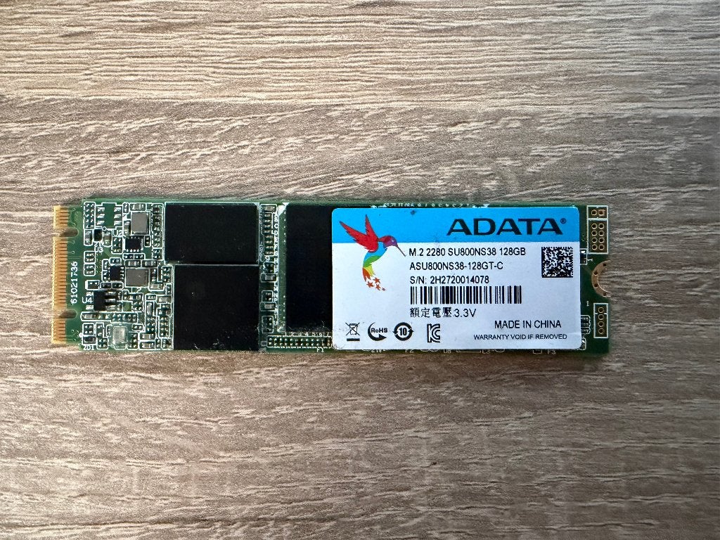M.2 SSD Adata 128 GB, Intern, Gebruikt, SSD, 128 GB