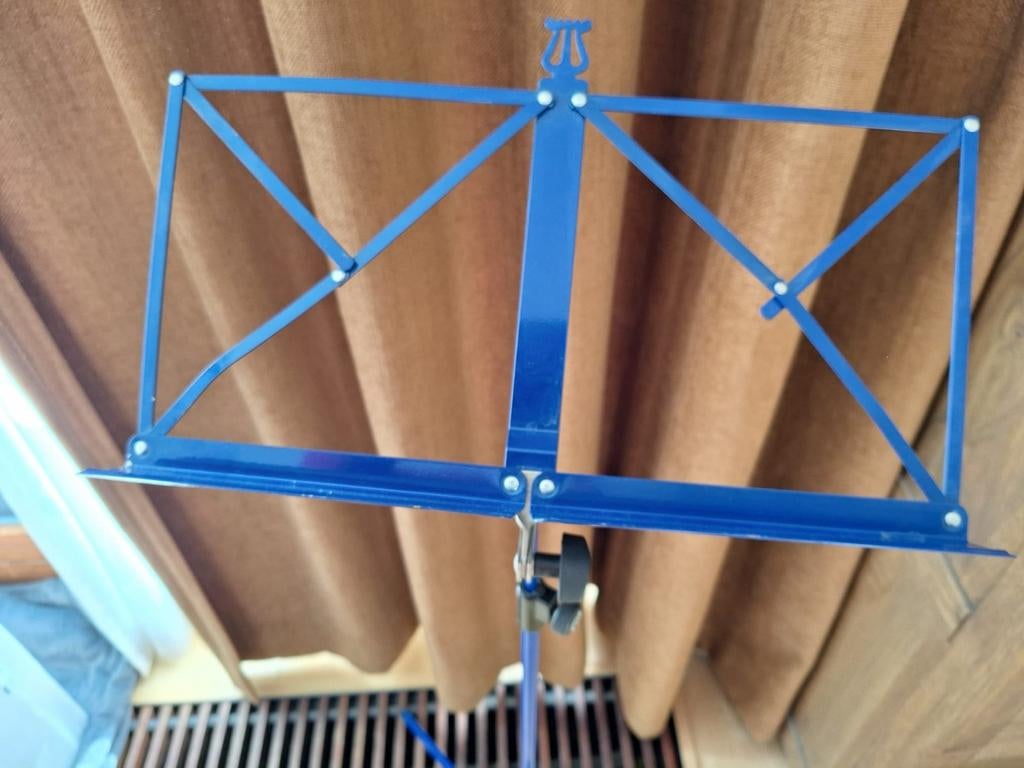 Blauwe muziekstandaard, ingeklapt 53 cm, Ophalen of Verzenden