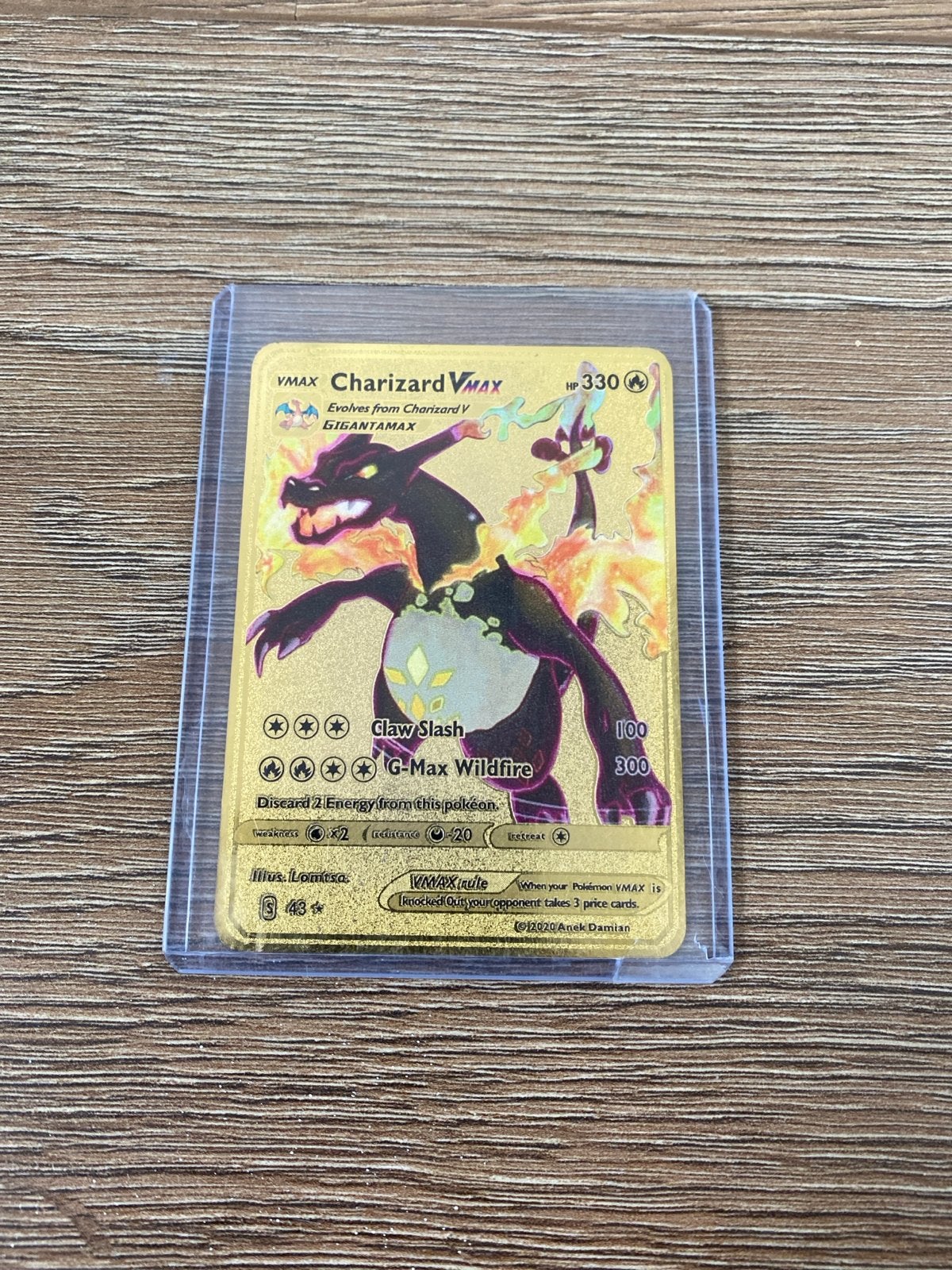 Zeldzame Charizard Vmax Gouden Kaart - Pokémon TCG, Ophalen of Verzenden, Zo goed als nieuw, Losse kaart, Foil