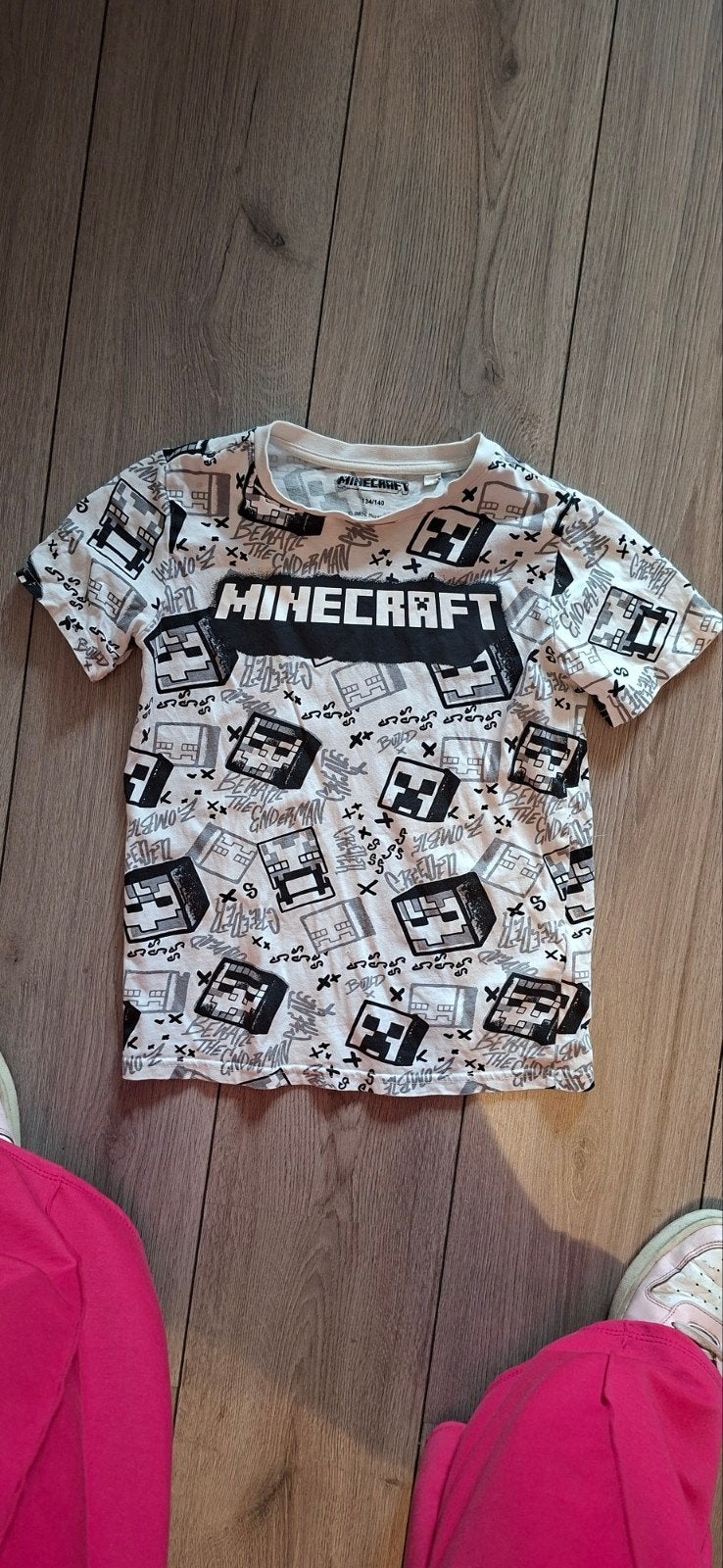 Minecraft T-shirt maat 134/140, Kinderen en Baby's, Minecraft, Ophalen of Verzenden, Zo goed als nieuw, Shirt of Longsleeve
