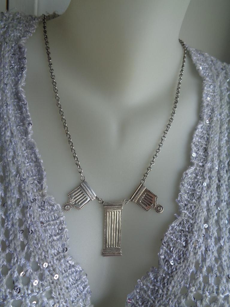 zilveren ketting met oud bijbelslot [166], Verzenden, Zilver, Ketting