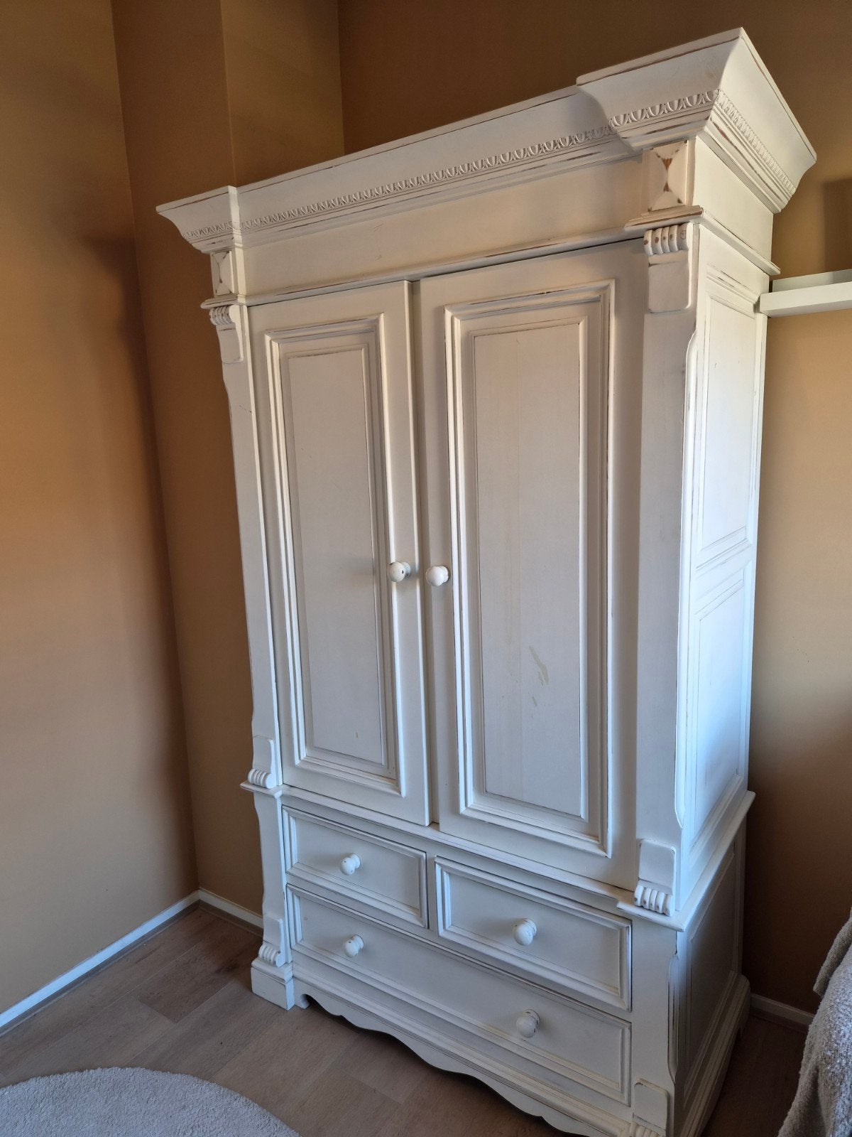 Complete massief houten babykamer - ledikant, commode, kast, Ophalen, Gebruikt, Jongetje of Meisje