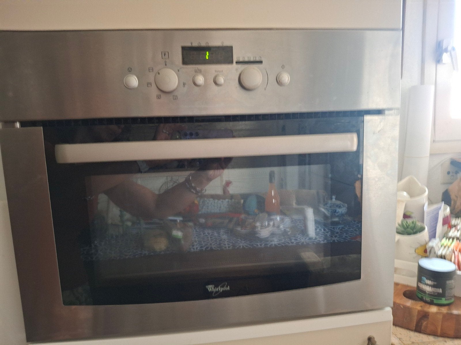 Whirlpool AMW 500/1/IX Inbouw Combimagnetron, Ophalen, Combimagnetron, Gebruikt, Inbouw