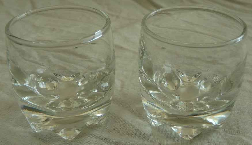 Set, Vintage, Shot / Likeur / Cocktail Glazen, 50ml, 2 stuks, Verzamelen, Glas en Borrelglaasjes, Ophalen of Verzenden, Gebruikt
