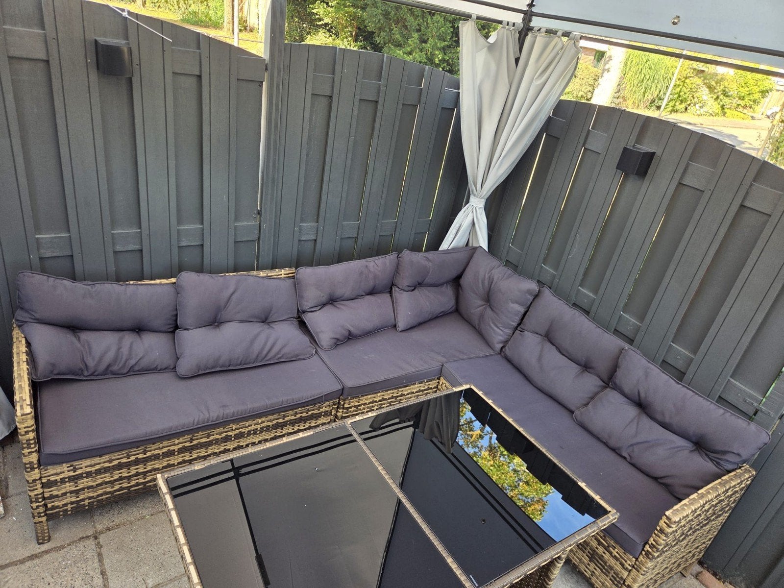 Tectake Loungeset Barletta - Modulaire Tuinset met Kussens, Ophalen, Bank, Loungeset, Wicker