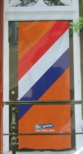 Tuc VOORDEUR VLAG Holland (oranje/rood/wit/blauw), Ophalen of Verzenden, Nieuw, Feestartikel, Oranje of Koningsdag