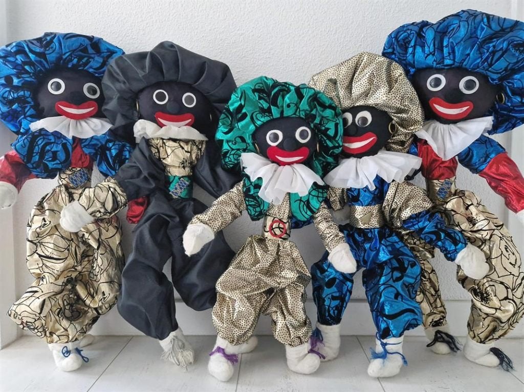 5 vrolijke zwarte Piet poppen, Diversen, Sinterklaas, Verzenden, Gebruikt